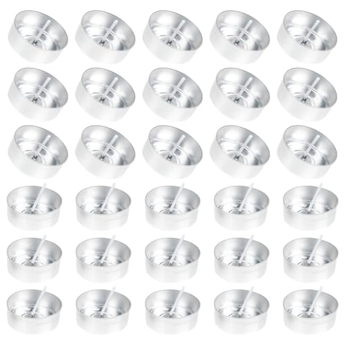 HIAKDOFT 200 juegos Moldes de Aluminio para Velas Tealight con Mechas Moldes DIY para Velas Artesanales Recipientes Redondos Resistentes y Antiadherentes Kit para Manualidades y Decoración