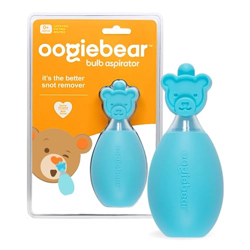 Image of oogiebear: Baby Nasal Aspirator - Safe Booger & Earwax Remover for Newborns, Infants, Toddlers - Better Syringe, Airtight Suction, Nose Sucker - Essential Baby Stuff, Diaper Bag Must-Haves, Blue
