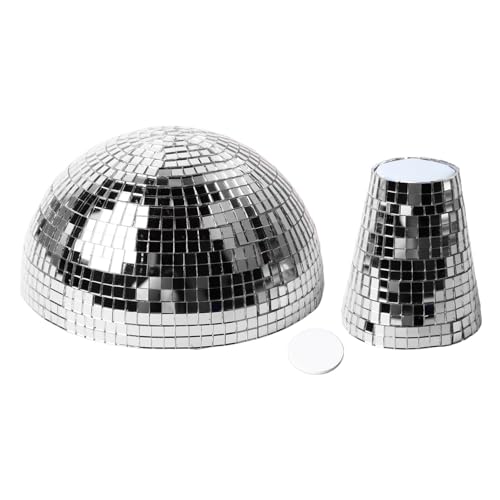 Bola espejada en forma de hongo para decoración de mesa, efectos visuales fascinantes, construcción duradera de plástico, para fiestas, hogar, escenario o bares (plata) miniatura 5