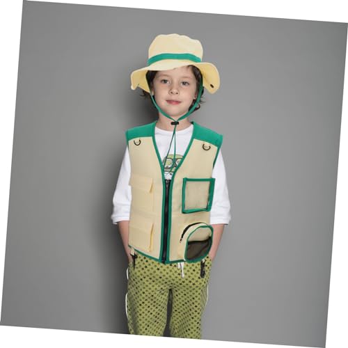 Explorer Vest Hat for Boys and Girls Child Outdoor Exploration Vest Set Role-Play Accessory3