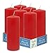 Hyoola Candele Rosse Cilindriche - Candele Decorative a Colonna 7,5 x 20 cm - Candele Lunga Durata Senza Profumo - Set da 6 Candele Rosse Cilindro - Candele Cilindro Made in EU