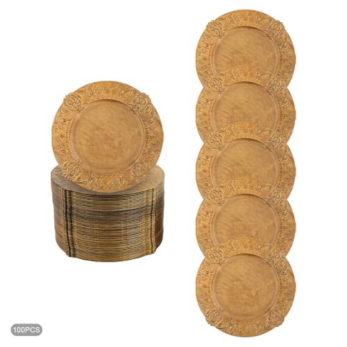 Juego de 100 platos cargadores redondos de 13 in miniatura 7