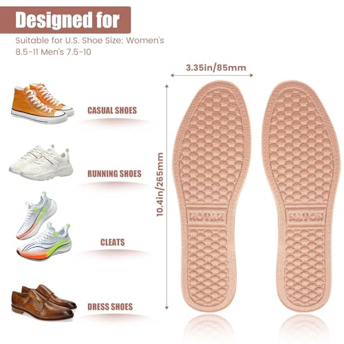 Image of 3 Pairs Super-Soft Shoe Insoles Inserts, Two-Layered Shoe Inserts of Foam, Breathable, Sweat-Absorbent, Memory Foam Shoe Insert Insoles for Any Shoes (Women 8.5-11 Men 7.5-10)