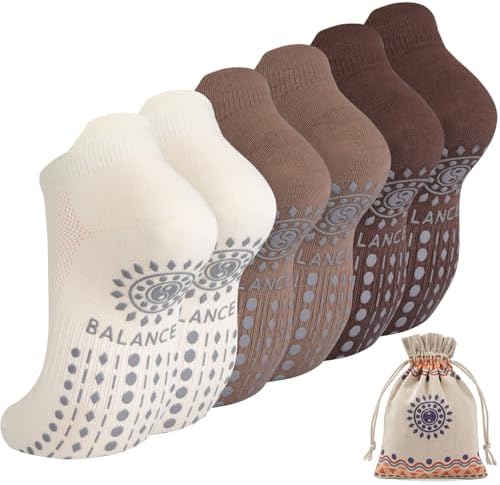 ILovDaisy Pilates Yoga Socken Damen 39-42, Stoppersocken Rutschfeste Socken | Anti-Rutsch Sneaker Socken Yogasocken, Antirutschsocken mit Noppen für Trampolin Gymnastik Fitness Kra