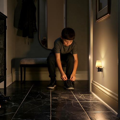 Image of Briignite LED Night Lights Plug into Wall, 2 Pack Linen Fabric Round Platform Decorative Night Light, Dusk to Dawn Sensor,0-100LM Dimmable Vintage Lamp Nightlight for Bedroom Living Room Hallway