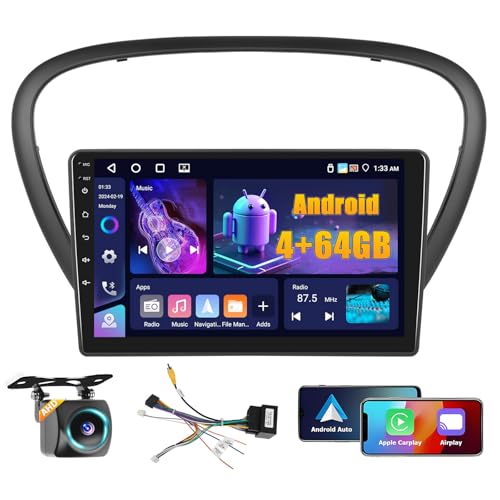 Fuluku 4+64G Android Autoradio pour Peugeot 607 2004 2005 2006 2007 2008 2009 2010 avec Wireless Carplay&Android Auto, 9'' IPS Touch Screen Radio Voiture...