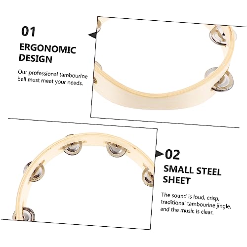 ERINGOGO 12 Peças orff toque de sino pandeiro de mão Tambourine de linha dupla brinquedos instrument