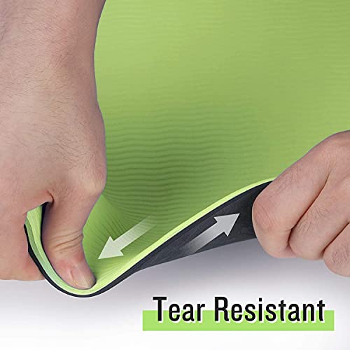 Image of Bodylastics Yoga Mat for Men and Women with Carry Bag TPE 6ft x 2ft x 6mm Large Size Anti Slip & Anti Tear Workout Mat