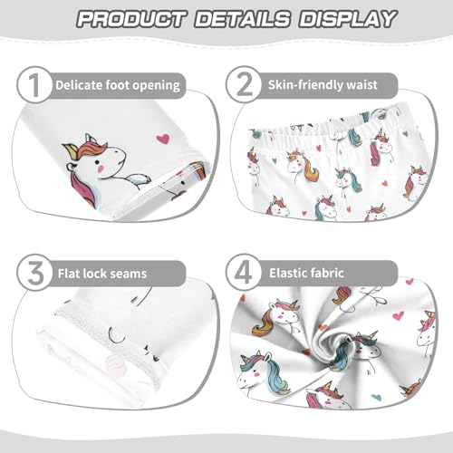 Girls Leggings Cute Unicorns Heart Soft Toddler Leggings for Girls Kids Pants Size 4T-10T3