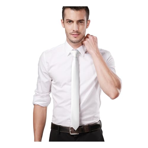Image of Landisun Black Tie Men Women Solid Skinny Ties Slim Ties Satin Tie