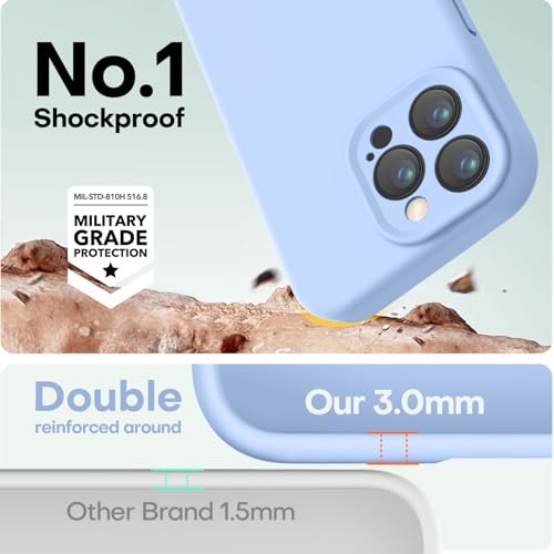 Image of LOVE 3000 Designed for iPhone 16 Pro Max Case, Premium Silicone with [Soft Anti-Scratch Microfiber Lining] Shockproof Protective Phone Case for Men Women Girls 6.9 inch, Light Blue