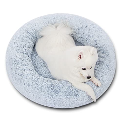 NV-Medium-Orthopedic-Donut-Dog-Bed-Orthopedic-Foam-Base-Help-Your-Pet-to-Release-Joint-and-Muscle-Pain-Washable-Faux-FurCover-Round-Medium-Blue-Grey