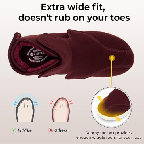 FitVille Diabetic Boots for Women Wide Width Fully Adjustable Straps Winter Boots for Women Wide Width with Warm Fur Lining womens wide snow boots for swollen feet Foot Pain Relief Neuropathy4