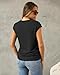 Abardsion Women's Trendy Going Out Tops 2025 Summer Clothes Elegant Cap Sleeve Crew Neck Loose Fit T Shirts (Black, XL)