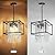 YITAHOME Crystal Square Chandeliers, Modern Adjustable Island Pendant Light Fixtures for Dining Room, Kitchen, Living Room, Entryway, UL Listed, Black