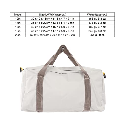 Wide Mouth Tool Bag with Large Capacity, Wear Resistant Canvas, Portable and Universal for Electricians Plumbers, Mechanics (18in) - Image 4