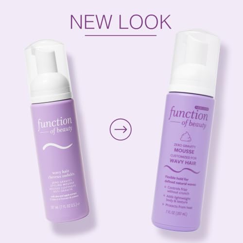 Image of Function of Beauty Wavy Hair Mousse for Styling - Anti-Frizz Hair Styler | Adds Volume & Defines Natural Waves - Volumizing & Texturizing Lightweight Styling Foam - Flexible Hold - Hair Care Products