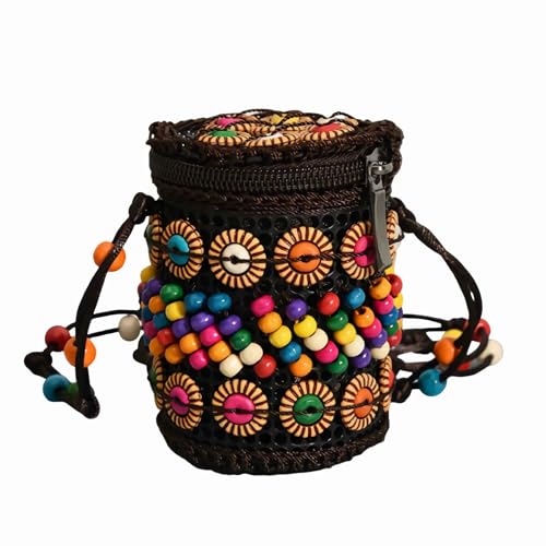 novelty boho beaded purses for women, cute western crossbody woven bag cell phone purse, unique small crochet purses, bohemian hippie gifts for women