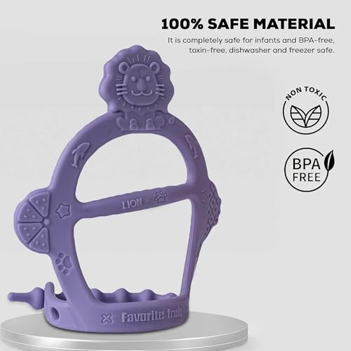 Image of Baybee Baby Soft Toy Wrist Teether | Silicone Baby Chew Gum & Adjustable Teething Toy | 100% Food Grade Silicone & BPA Free Toy for Babies | Teethers for 6 to 12 Months (Pack 2)