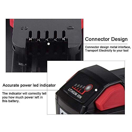 VANTTECH 2 pezzi M18 18 V 5.5Ah Batteria agli ioni...