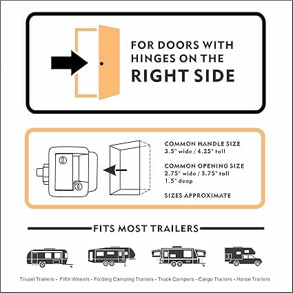 Image of RV Master- Upgraded RV Door Lock Replacement with Paddle Deadbolt, Camper Door Handle Latch, RV Enclosed Travel Trailer Entry Door Lock with Keys for Camper Horse Trailer Cargo, Fits 2.75 inchx3.75 inch Holes