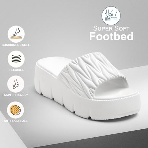 Image of EVA Women Slider | Lightweight Cushioned Slip-On Slides | Anti-Skid, Water-Friendly, Quick-Dry | Indoor /Outdoor Comfort