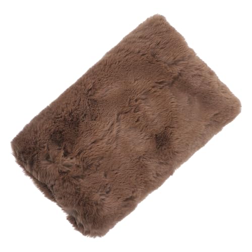 SUPVOX Manguito Calentador de Manos Portátil de Piel Sintética Manga Delicada para Doméstico y Exterior Accesorio Cálido para Invierno Color Chocolate con Diseño de Piel de