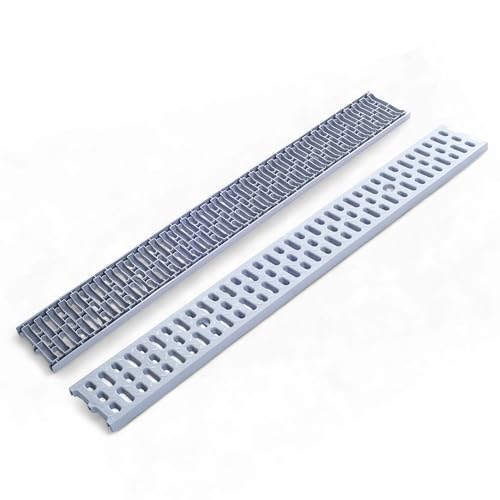 Abdeckrost Stegrost PP 100 cm Klasse A-15 für Rinnensystem (für Standardrinnen, Maxpol Domelo Durabern) (PP Grau)