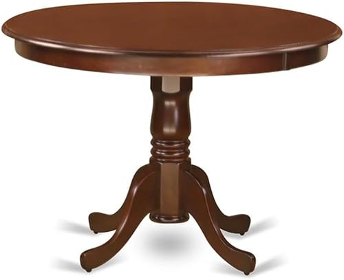 Miniatura 3 de East West Furniture HLCL5-MAH-W - Juego de mesa de cocina de 5 piezas para 4 personas, incluye una mesa de comedor redonda con pedestal y 4 sillas