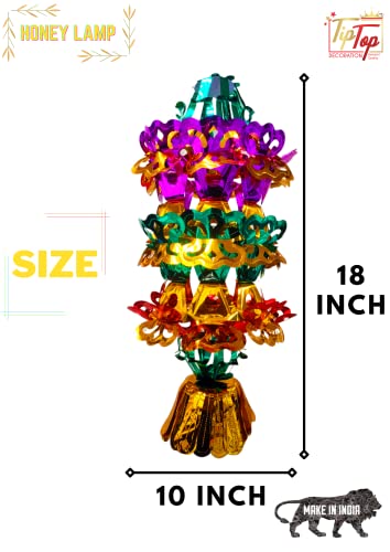 Image of Classic Metallic Folding Paper Hanging Lamps Chandeliers Garland (Multicolor) (Honey Lamp, 4 Pieces)