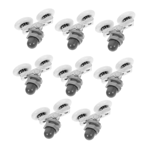 HONITANO 8 pezzi Rulli Doppi per Porta Doccia in Vetro Rotelle Scorrevoli Resistenti per Box Bagno Design Curvo Facile da Installare e Scorrimento Fluido