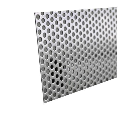 Qulamrdk Chapa de Acero Inoxidable 304 Espesor Valla para Balcones de Escaleras Valla de Jaula, 0,8mm de Espesor Chapa Metálica Chapa Perforada(1mm Mesh,35x35cm)