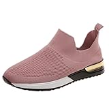 Freizeitschuhe Damen Plateau Walkingschuhe Outdoorschuhe Durchbrochen Atmungsaktive Stoffschuhe Sneaker Damen Halbschuhe Hochzeitsschuhe rutschfeste Walking Schuhe Elegant Damenschuhe