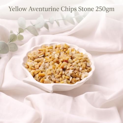 Image of Natural Yellow Aventurine Crystal Chips 250g | Yellow Loose Gemstone Chips for Vastu, Pooja, Meditation, Resin Art, Craft, Aquarium & Home Decor Decorative Stones