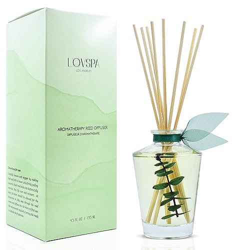 LOVSPA-Cleanse-Eucalyptus-Sage-Reed-Diffuser-Oil-and-Sticks-Gift-Set-with-Real-Eucalyptus-Leaves--Eucalyptus-Sage-Peppermint-Thyme-Bergamot-and-Lime-Essential-Oils LOVSPA Cleanse Eucalyptus Sage Reed Diffuser Oil and Sticks Gift Set with Real Eucalyptus Leaves–Eucalyptus Sage Peppermint Thyme Bergamot and Lime Essential Oils
