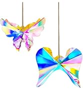 2 Pack Crystal Prism Suncatcher Window Hanging Butterfly and Angel Wing Sun Catchers AB Colored C...