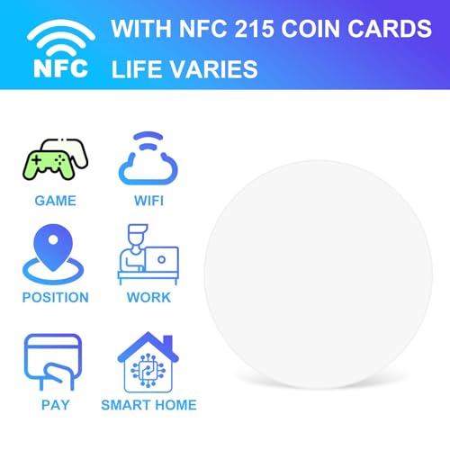 Puce NFC NTAG215 ronde de 504 octets avec face adhésive pour clonage et programmation rapide