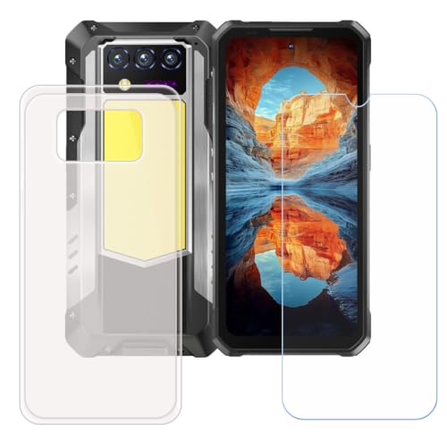 BMPNLSZ �������P�[�X�K�p Oukitel WP100 Plus�p+HD�����K���X�ėp | HD�����K���X�V���J�Q���V�F��TPU�ی�o�b�N�V�F���ėp�V�F��-Oukitel WP100 Plus�p�X�N���C�u�h�~�ی�J�o�[(6,8")