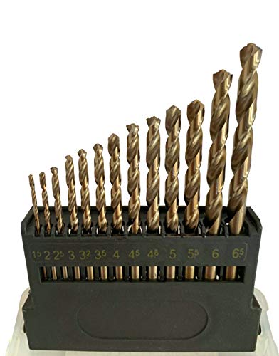 Metric M42 8% Cobalt Twist Drill Bits for Stainless Steel and Hard Metal(1.5mm-6.5mm 13pcs)