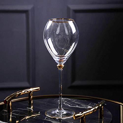 Copa de champán Phnom Penh elegante vaso de cristal con borde dorado para brindar 7
