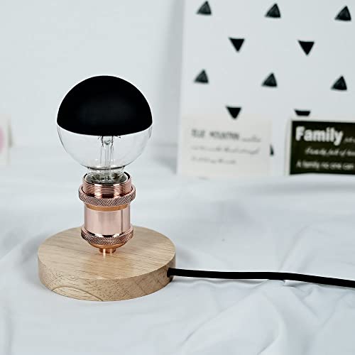 Tianfan Led Bulbs Vintage Light Bulb Half Mirrior Shadowless Bulb G80 Edison Bulb 2700Kelvin 4W Dimmable Specialty Decorative Light Bulb (Black) - Image 3
