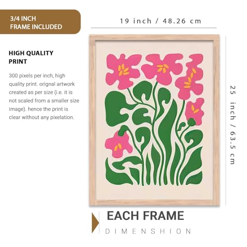 Image of kotart Boho Art Home Decoration Painting | Paintings With Frame For Living Room Bed Room Hotel Wall Decor Digital Reprint Set of 3 (19X25 inch)