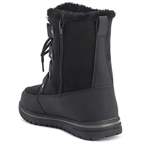 Polar Products Womens Quilted Short Faux Fur Snow Waterproof Winter Durable Warm Boots - 11 - BLK42 AYC0520 - Thumbnail 7
