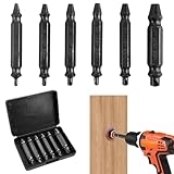 Schraubenausdreher Set,6 Stück Silber Schraubenlöser mit Aufbewahrungskoffer,HSS 4341-Legierungsstahl,Schrauben Ausdreher Set,#0-#4 Fünf Größen,Schraubenentferner für Entfernen beschädigter Schrauben