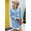 Women-Denim-Shirt-Dresses-Long-Sleeve-Distressed-Jean-Dress-Button-Down-Casual-Tunic-Top Zilcremo Women Denim Shirt Dresses Long Sleeve Distressed Jean Dress Button Down Casual Tunic Top Lightblue L