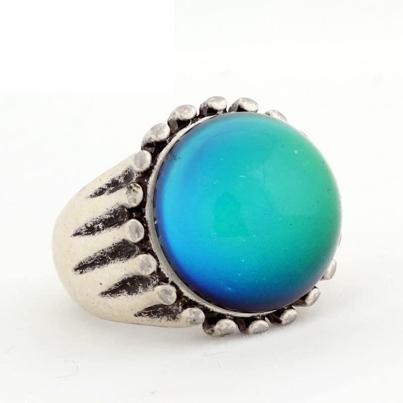 SALAN 2 Uds Anillos De Estado De Ánimo Que Cambian De Color Chapados En Plata Antigua Que Cambian La Temperatura del Color Conjunto De Anillos De Sensación De Emoción para Mujeres/Hombres