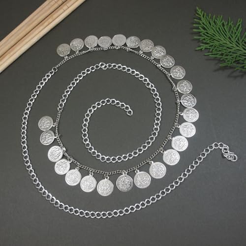 Image of I Jewels Navratri Ethnic Coin Tassel Adjustable Boho Waist Chain /Belly Chain /Kamarband For Women