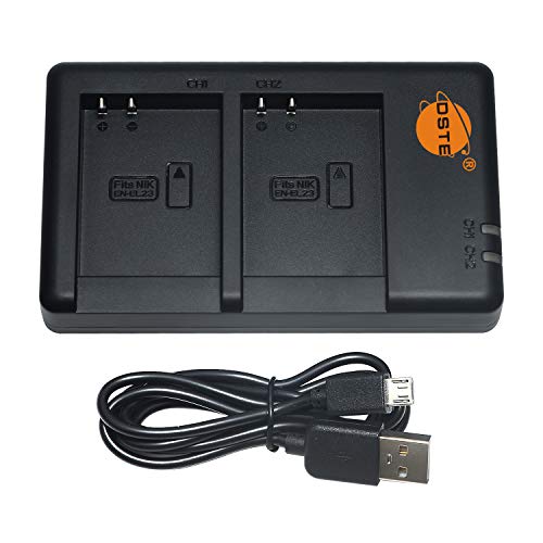 DSTE MH-67P Batería USB Dual Quick Cargador Compatible para EN-EL23,Nikon Coolpix P600,P610,P610s,B700,S810c,P900,P900S