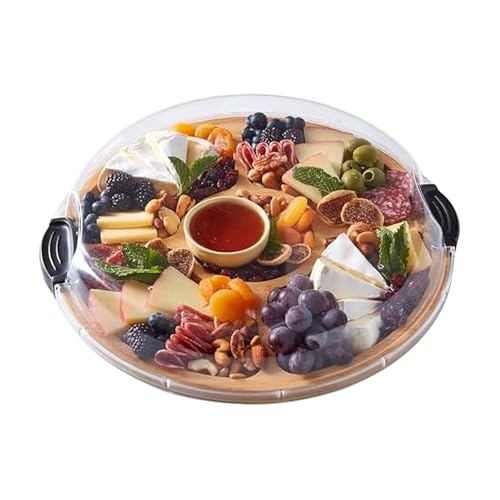 Farberware 14-Inch Round Bamboo Cutting Board with Locking Lid - image 1