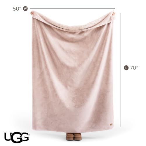 Image of UGG Whitecap Throw Blanket, Soft Fleece Blanket, 50 inch x 70 inch, Quartz Pink